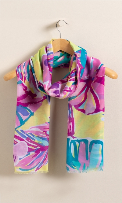 Bold Leaf Print Scarf