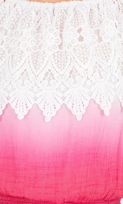 Lace Trimmed Ombre Top