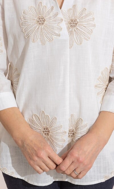 Anna Rose Floral Embroidered Top
