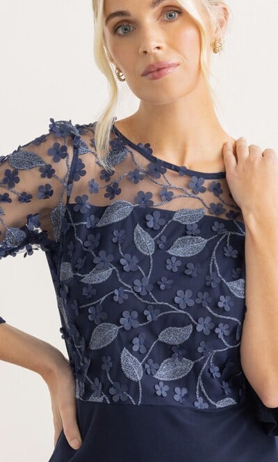 ITY Floral Applique Fitted Dress