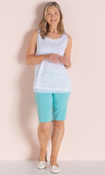 Anna Rose Textured Printed Sleeveless Top