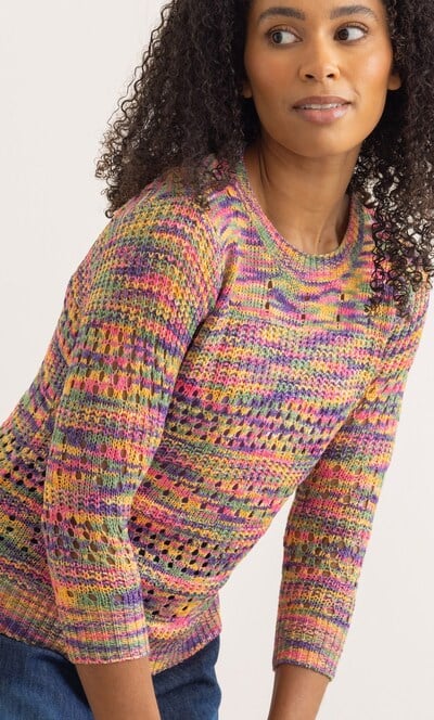 Space Dye Open Tape Yarn Knit Jumper
