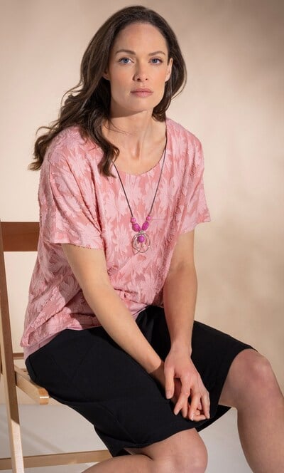 Layered Floral Top With Necklace