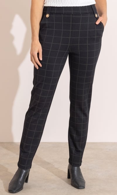 Anna Rose Check Elasticated Waist Trousers