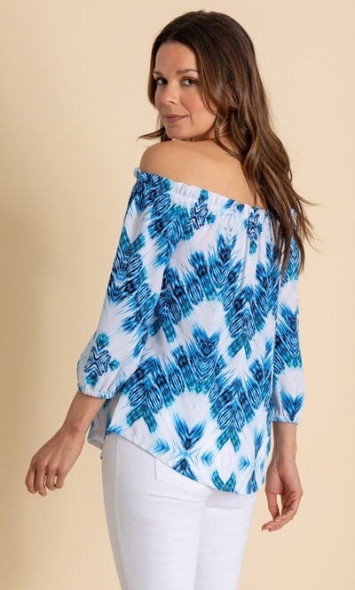 Printed Bardot Top