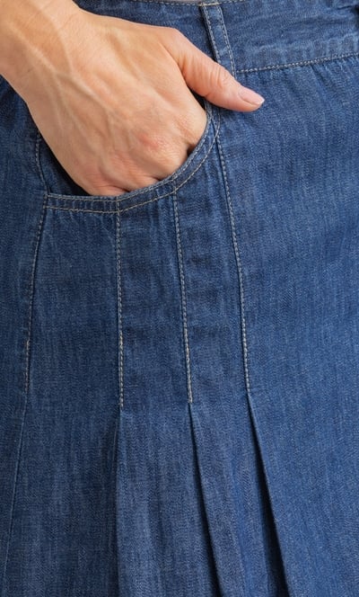 Dip Dye Cotton Denim Skirt