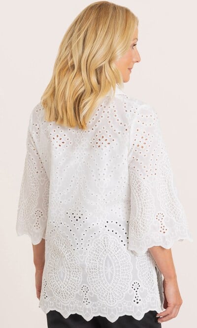 Anna Rose Eyelet Embroidered Cotton Top