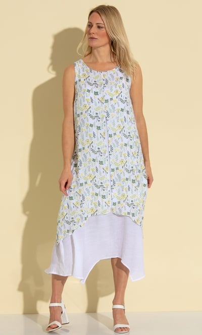 Garden Print Layered Maxi Dress