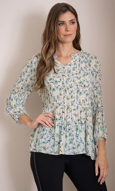 Printed Pleat Top