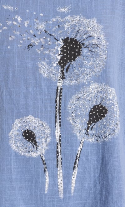 Dandelion Printed Short Sleeve Cotton Top
