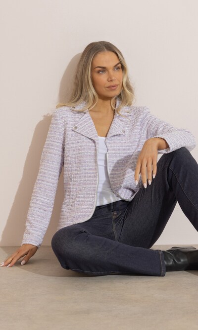 Shimmer Boucle Biker Jacket