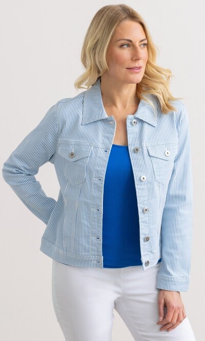 Cotton Blend Striped Jacket