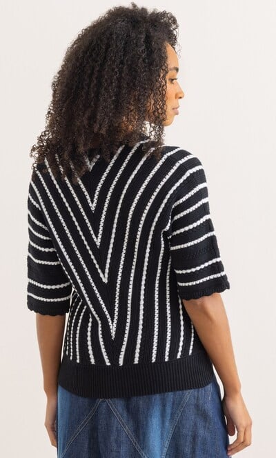 Chevron V Neck Jumper