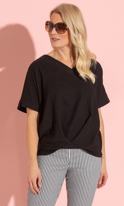 Textured V Neck Top