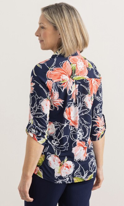 Anna Rose Textured Bouquet Blouse