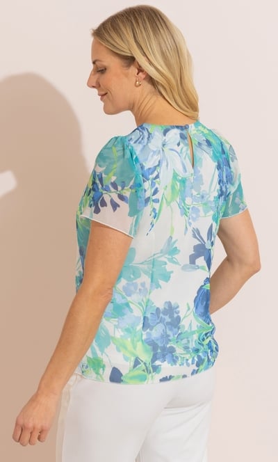 Anna Rose Bias Cut Printed Top