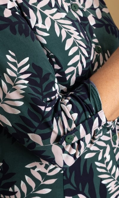 Anna Rose Leaf Print Jersey Shirt Dress