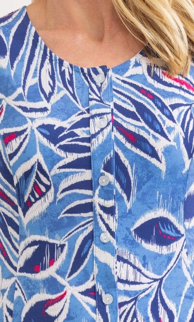 Anna Rose Botanical Print Textured Jersey Dress