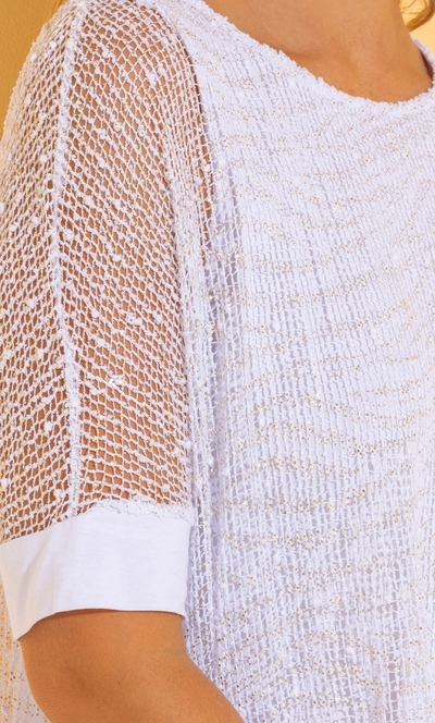 Shimmer Net Layered Top