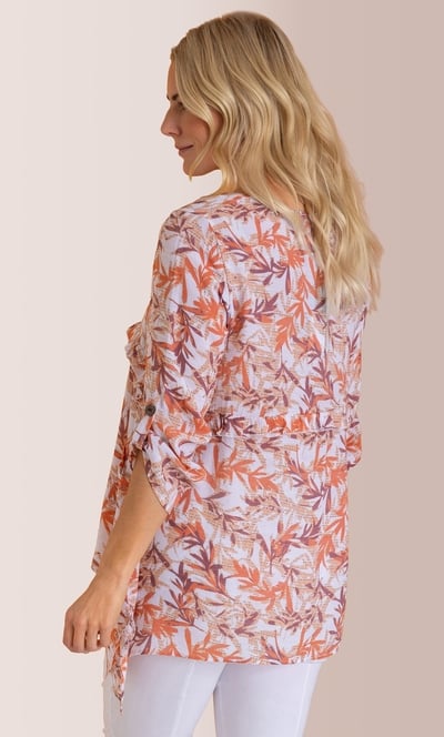 Printed Dipped Hem Tunic Top