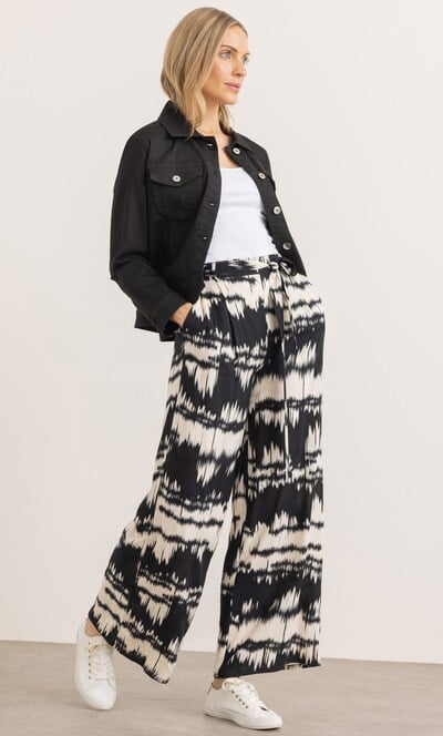 Printed Wide Leg Trousers