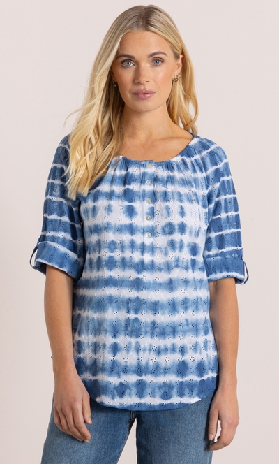 Tie Dye Eyelet Cotton Top