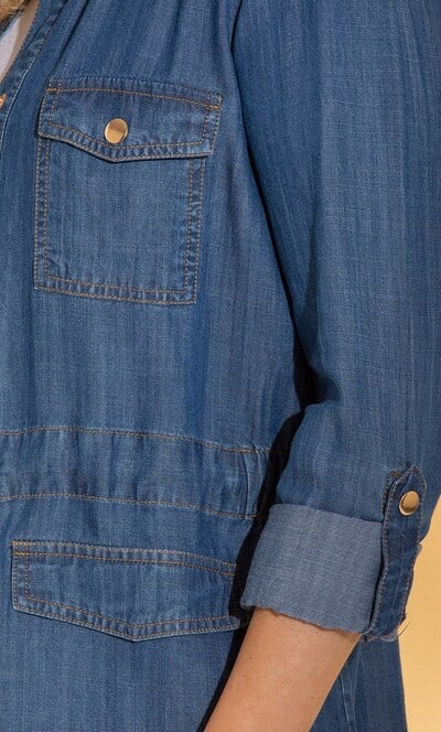 Lightweight Roll Sleeve Denim Jacket