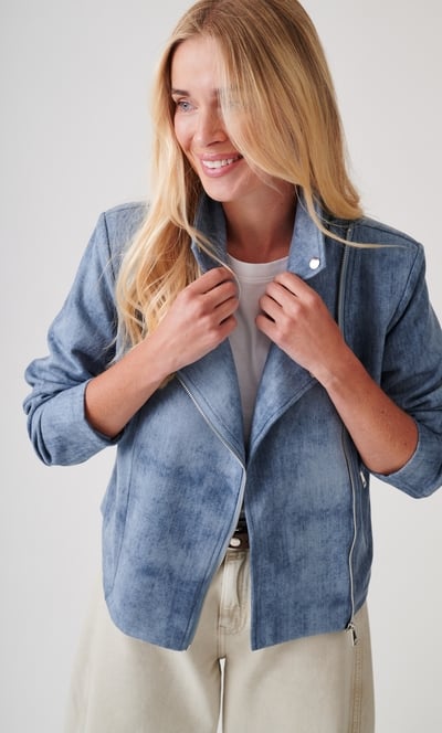 Soft Touch Zip Biker Jacket