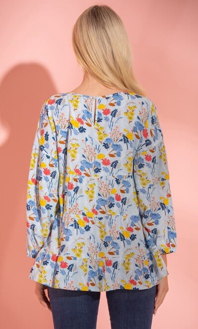 Garden Printed Blouson Sleeve Top