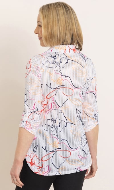 Anna Rose Textured Printed Blouse
