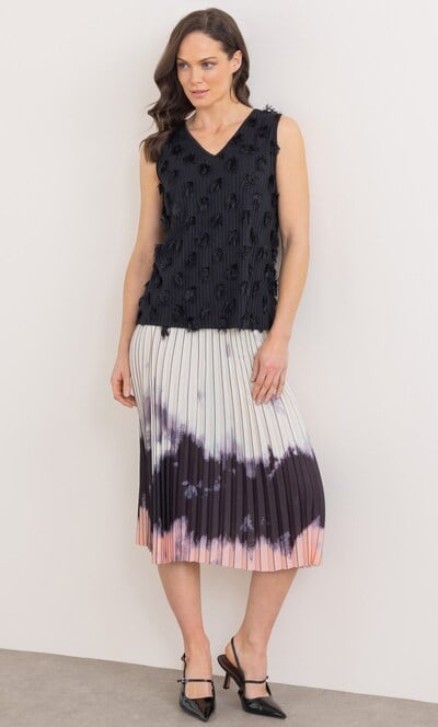 Dip Dye Pleated Pull On Skirt