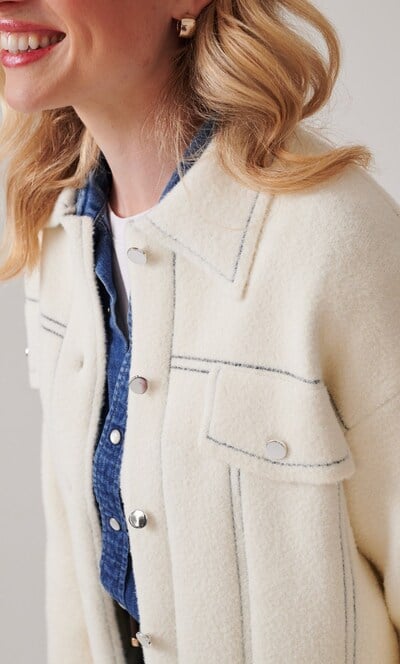 Collared Knit Cardigan Jacket