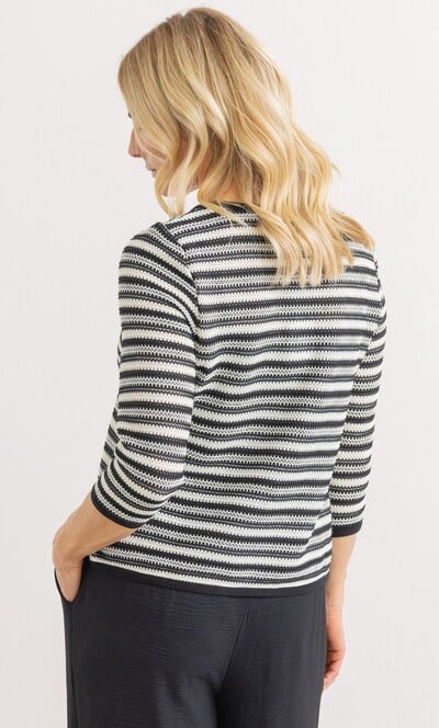 Striped Edge To Edge Crochet Jacket