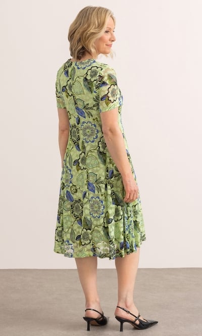 Anna Rose Floral Print Panelled Lace Dress