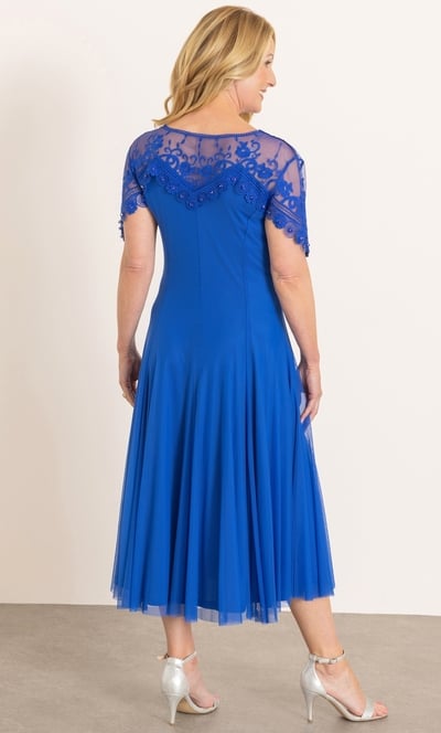 Anna Rose Mesh and Embellished Lace Midi Dress