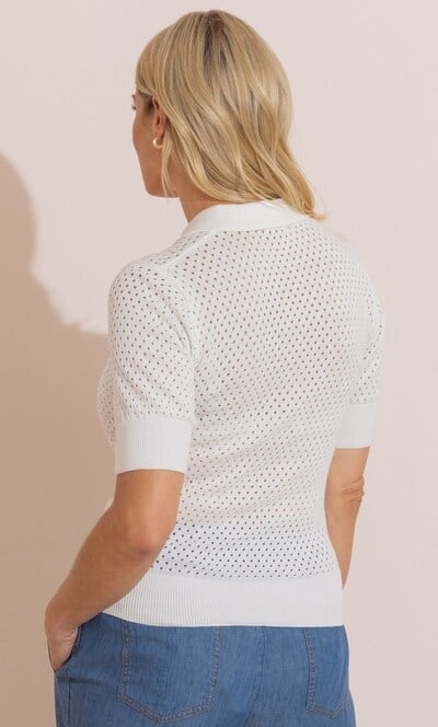 Anna Rose Embellished Eyelet Knit Top