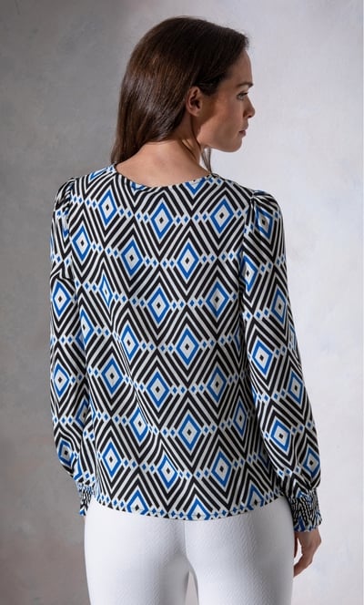 Geometric Printed Long Sleeve Top