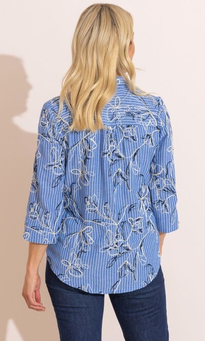 Anna Rose Floral Embroidered Sequin Top