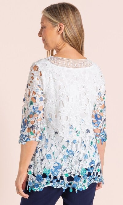 Anna Rose Printed Lace Top