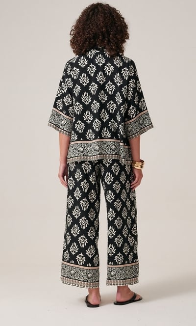 Printed Wide Leg Trousers