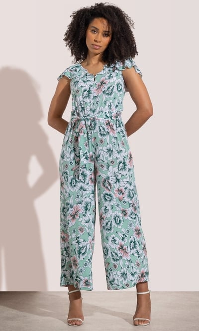 Textured Floral Jumpsuit