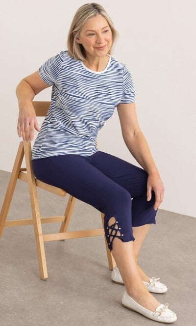 Anna Rose Criss Cross Hem Crop Trousers