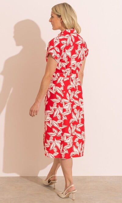 Anna Rose Leaf Printed Shirt Dress