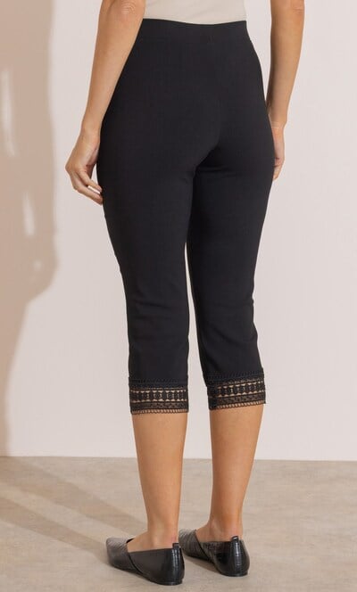 Lace Trim Pull On Capri Trousers