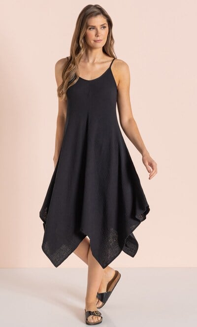 Dip Hem Cotton Strappy Dress