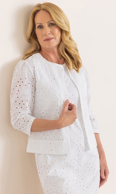 Anna Rose Broderie Anglaise Cotton Jacket