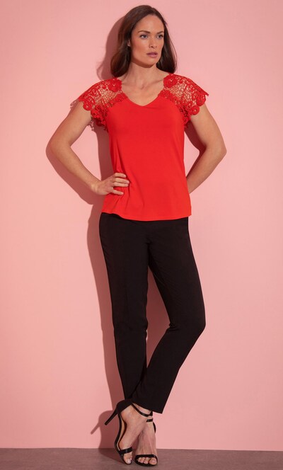 Lace Trim Jersey Top