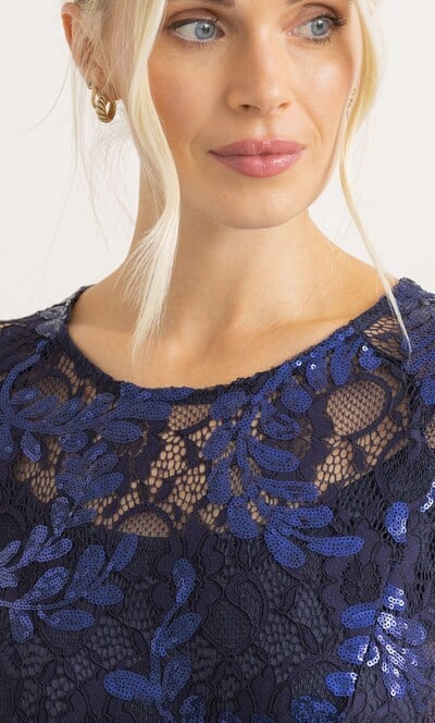 Sequinned Lace Maxi Dress