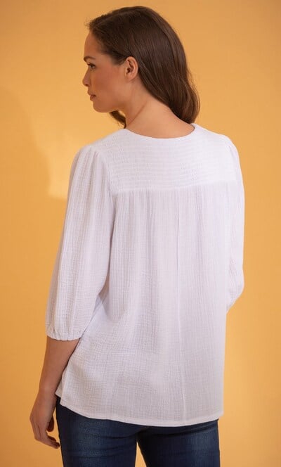 Textured Tie Neck Top