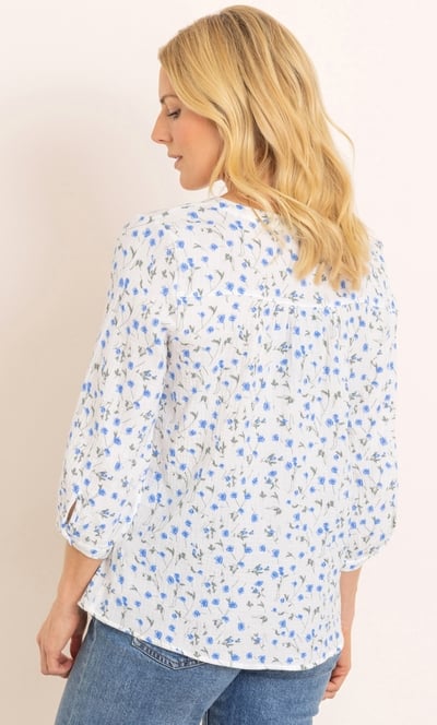 Floral Print Cotton Blouse